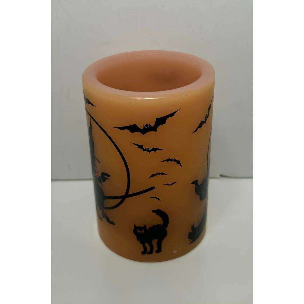 Everlasting Halloween Witch LED Flameless Flickering Wax Candle w /spooky sounds - Picture 5 of 8